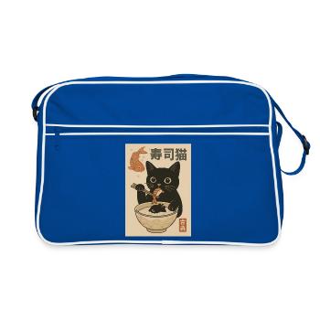 Sushi chat à la japonaise - Sac Retro - bleu/blanc - Devant