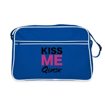 Conception de typographie rapide Kiss Me - Sac Retro - bleu/blanc - Devant