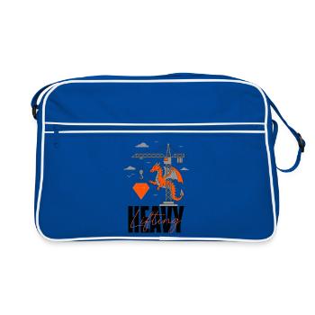 Heavy Lifting Drache Kran - Retro Tasche - Blau/Weiß - Vorne