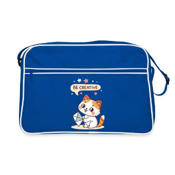 Chat Kawaii Créatif - Sac Retro - bleu/blanc - Devant