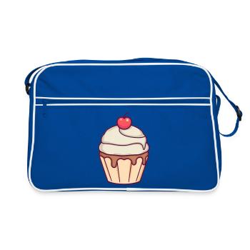 Cupcake baking, bakery, pastry shop - Retro Bag - blue/white - Front