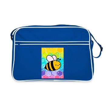 abeille - Sac Retro - bleu/blanc - Devant