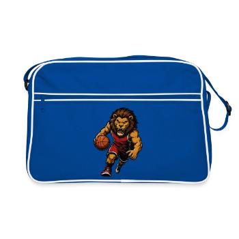 Lion Basketball Mascot - Retro Bag - blue/white - Front
