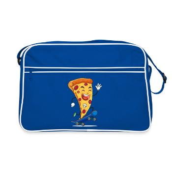 Encouragement du Patineur Pizza Slice - Sac Retro - bleu/blanc - Devant