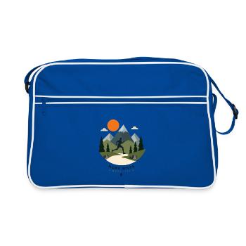 Mehr Meilen, mehr Leben - Retro Tasche - Blau/Weiß - Vorne