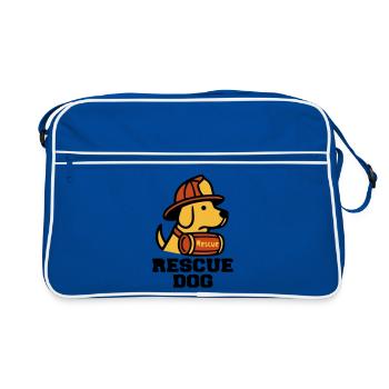Logo du chien de secours des chiens de pompiers - Sac Retro - bleu/blanc - Devant