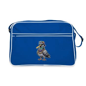 Hip Hop Pommes Taube - Retro Tasche - Blau/Weiß - Vorne