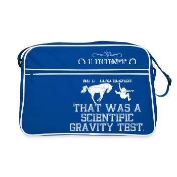 Cavalier abandonnant la science de la gravité - Sac Retro - bleu/blanc - Devant