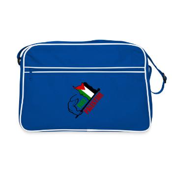 Free palestine - Retro Tasche - Blau/Weiß - Vorne