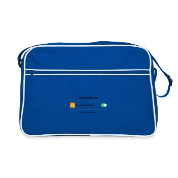 Im Flugmodus - Retro Tasche - Blau/Weiß - Vorne