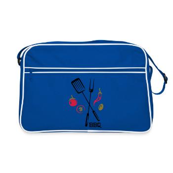 BBQ, barbecue, grill, cook - Retro Bag - blue/white - Front