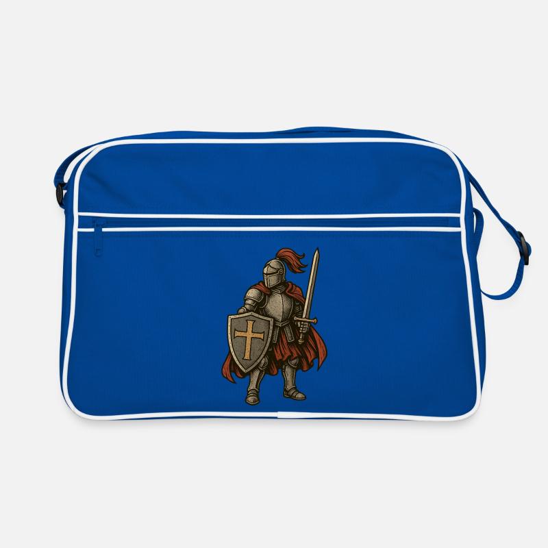 Epic knight with shield and sword Retro Bag