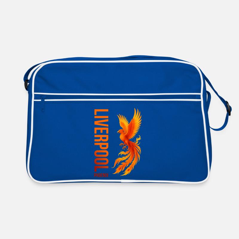 MAJESTÄTISCHER PHÖNIX FEUERVOGEL - Retro Tasche - Blau/Weiß