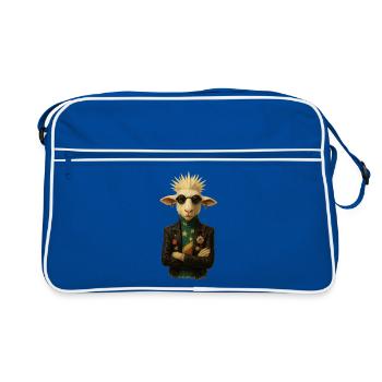 Punkgoat mit Sternenband - Retro Tasche - Blau/Weiß - Vorne