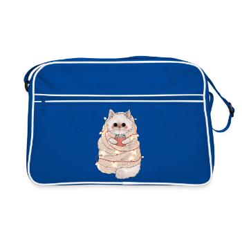 Un design chaleureux de chat pour les amateurs de chats - Sac Retro - bleu/blanc - Devant