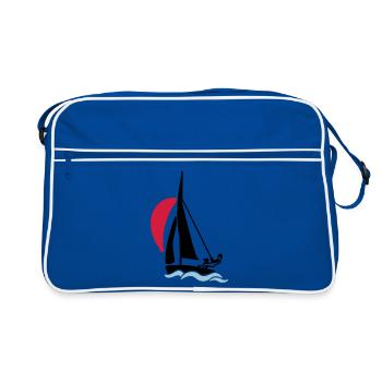 Youth sailing dinghy (420 470 505) sailboat - Retro Bag - blue/white - Front