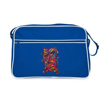 Portrait coloré du visage - Martina Eßer - Sac Retro - bleu/blanc - Devant