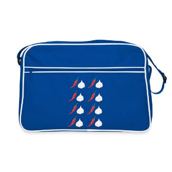 Chili Garlic Pattern - Retro Bag - blue/white - Front