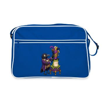 Raven as Hatter with Frog in Magic Cylinder - Retro Bag - blue/white - Front