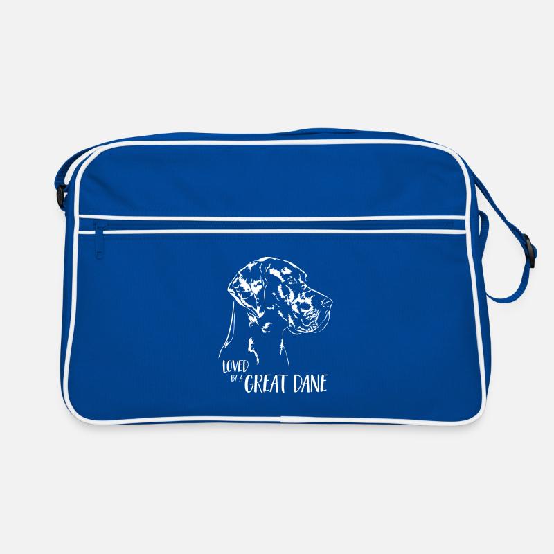Loved by a Great Dane Hundespruch Hunde Wilsigns Retro Tasche