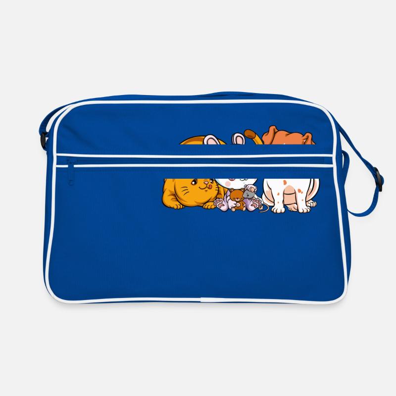 Puni Freunde - Retro Tasche - Blau/Weiß