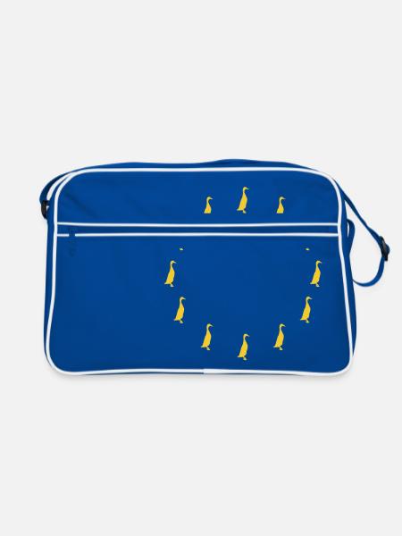 Enten-Europaflagge - Retro Tasche - Blau/Weiß