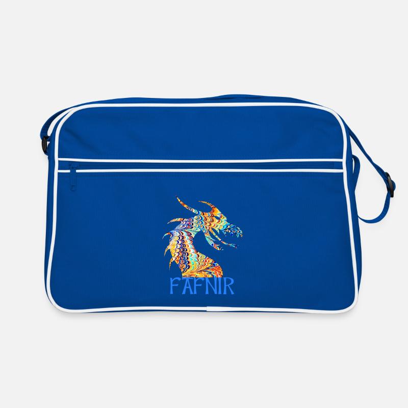 drache fafnir e 120 - Retro Tasche - Blau/Weiß