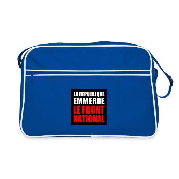 la republique emmerde le front national - Sac Retro - bleu/blanc - Devant