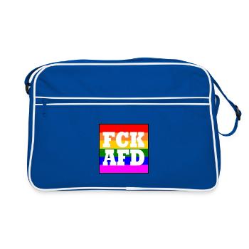 Fck afd - Retro Tasche - Blau/Weiß - Vorne