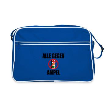 Alle gegen ampel - Retro Tasche - Blau/Weiß - Vorne