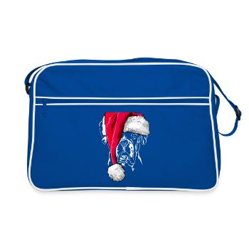 Boxer mit Muetze Weihnachten - Retro Tasche - Blau/Weiß - Vorne