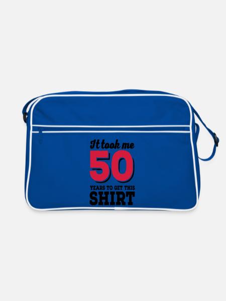 It took me 50 years to get this shirt - Sac Retro - bleu/blanc - Devant