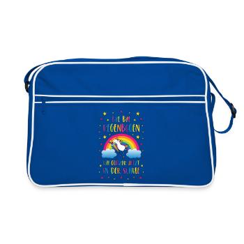 Inscription Licorne Bye Bye Rainbow School - Sac Retro - bleu/blanc - Devant
