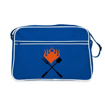 barbecue cutlery - Retro Bag - blue/white - Front