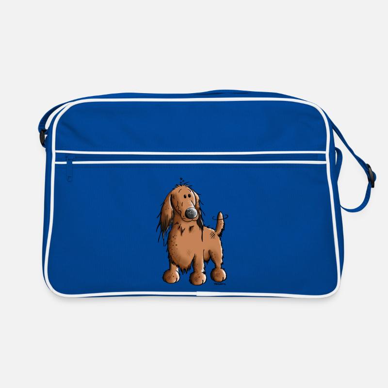 Danica der Dackel - Retro Tasche - Blau/Weiß