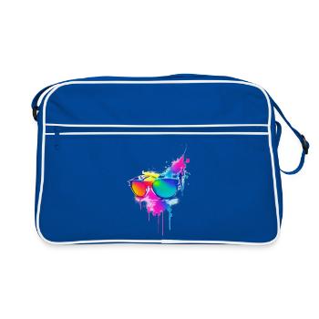 Sonnenbrille - Retro Tasche - Blau/Weiß - Vorne