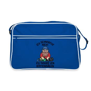 Saw Wood Sawdust Woodland Lumberjack Statement - Retro Bag - blue/white - Front