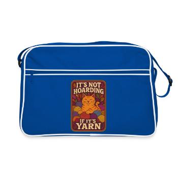 Illustration d'un chat qui accumule du fil - Sac Retro - bleu/blanc - Devant