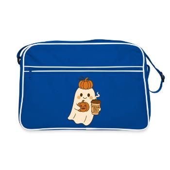 Pumpkin Ghosts Halloween Design - Retro Bag - blue/white - Front