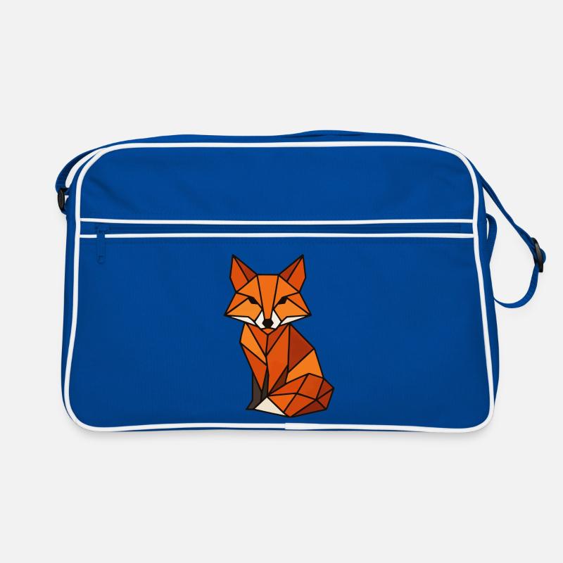 Geometric Fox Triangles Retro Bag