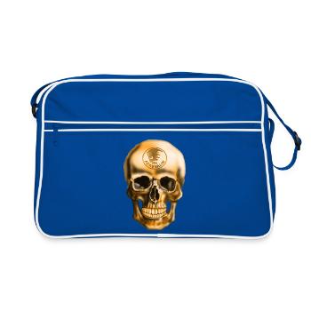 Skull with Adrenaline Emblem - Retro Bag - blue/white - Front