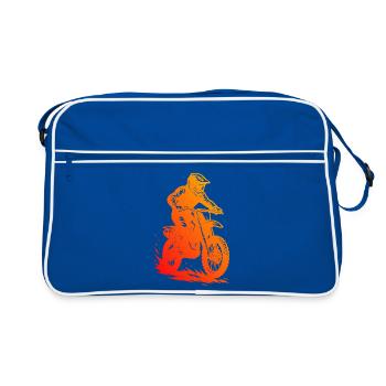 Motocross motif for real enthusiasts - Retro Bag - blue/white - Front