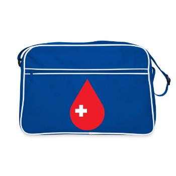 Donate blood, blood donation service, blood donors - Retro Bag - blue/white - Front