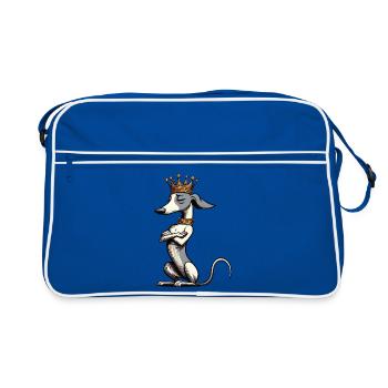 Whippet Greyhound Whippets Propriétaire de lévrier - Sac Retro - bleu/blanc - Devant