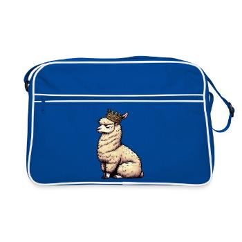 alpaca llama owner alpaca llamas llamas llamas - Retro Bag - blue/white - Front