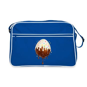 Chocolate Egg with Frosting - Retro Bag - blue/white - Front