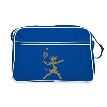 Vache minimaliste joueur de tennis servir - Sac Retro - bleu/blanc - Devant