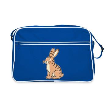 Pastel tabby rabbit stripes Tabby - Retro Bag - blue/white - Front