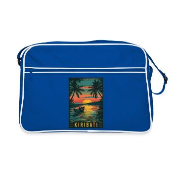 Experience Tropical Island Paradise of Kiribati - Retro Bag - blue/white - Front