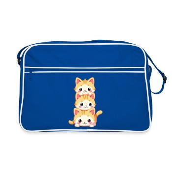 Trio de chatons empilés - Sac Retro - bleu/blanc - Devant